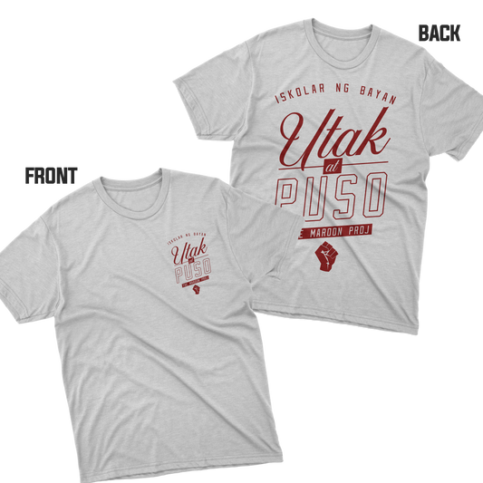 Utak at Puso v2 White - Cotton Spandex Tee